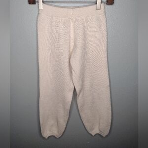 Free People FP Beach Knit Jogger Pants XS Ivory Waffle Bohemian Harem MM